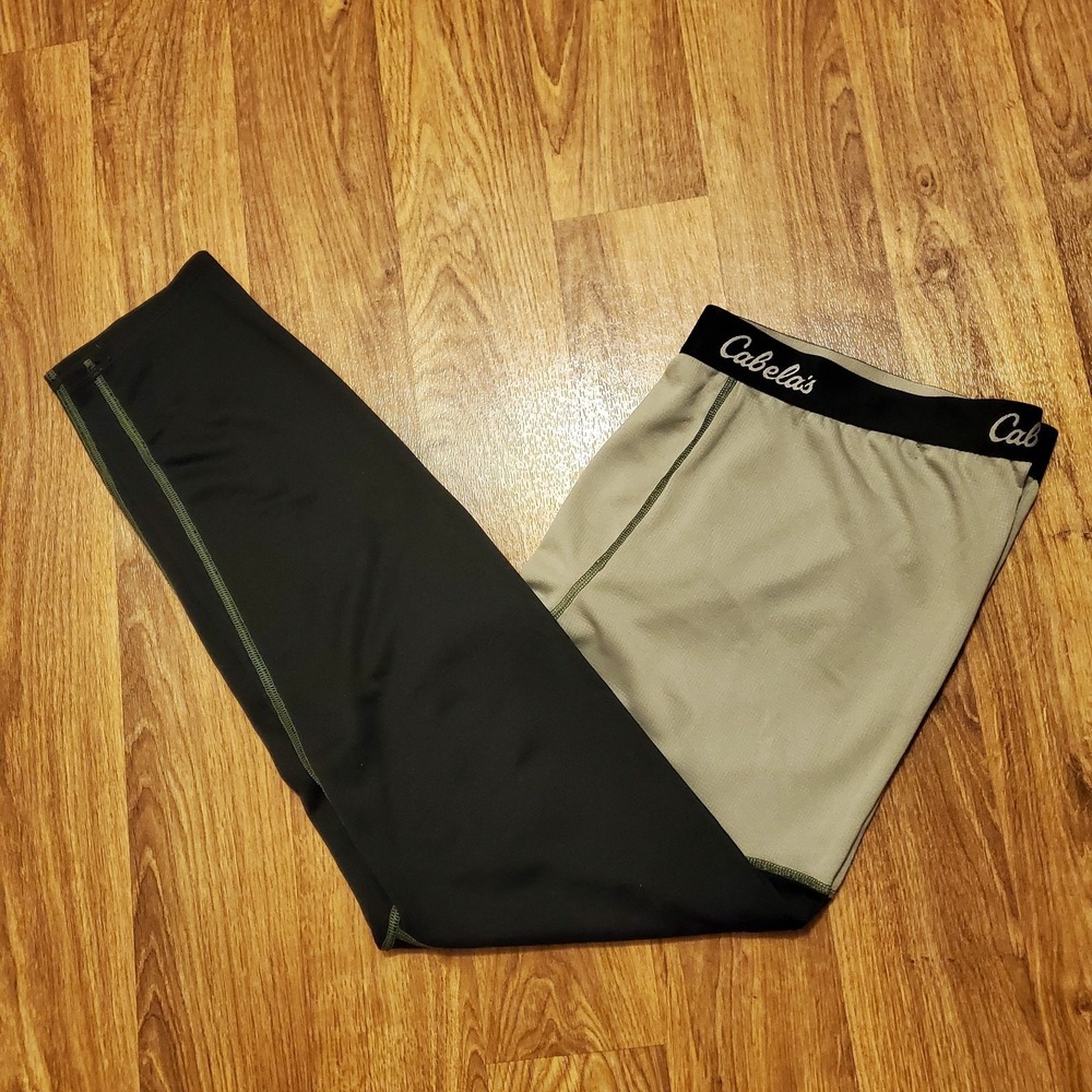 Cabela's Tights Men 2XL Beige Baselayer Tech‎ Silk Thermal Zone Polartec